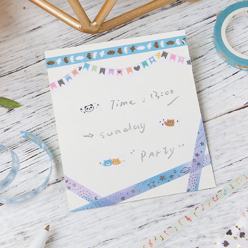 BGM Silver Garland Washi Tape — roll side