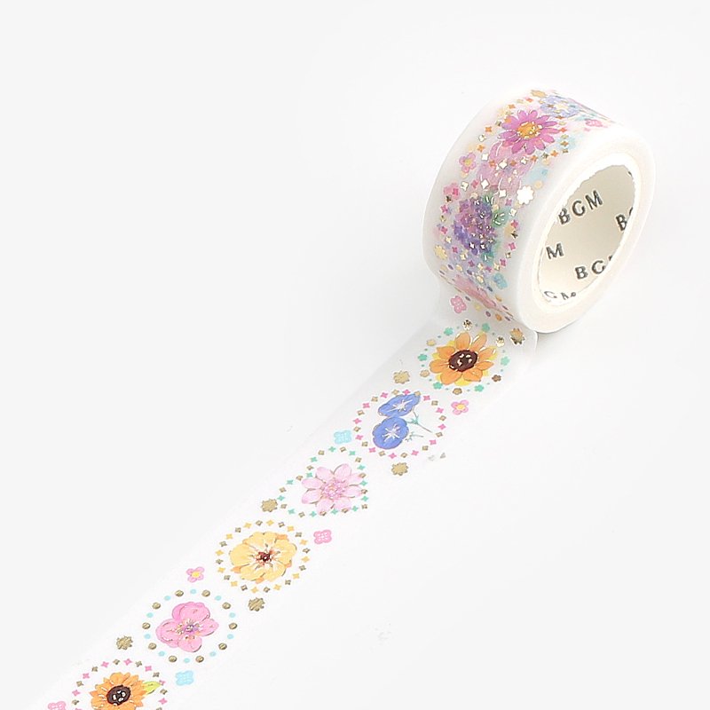 BGM Round Flower Washi Tape — pattern detail