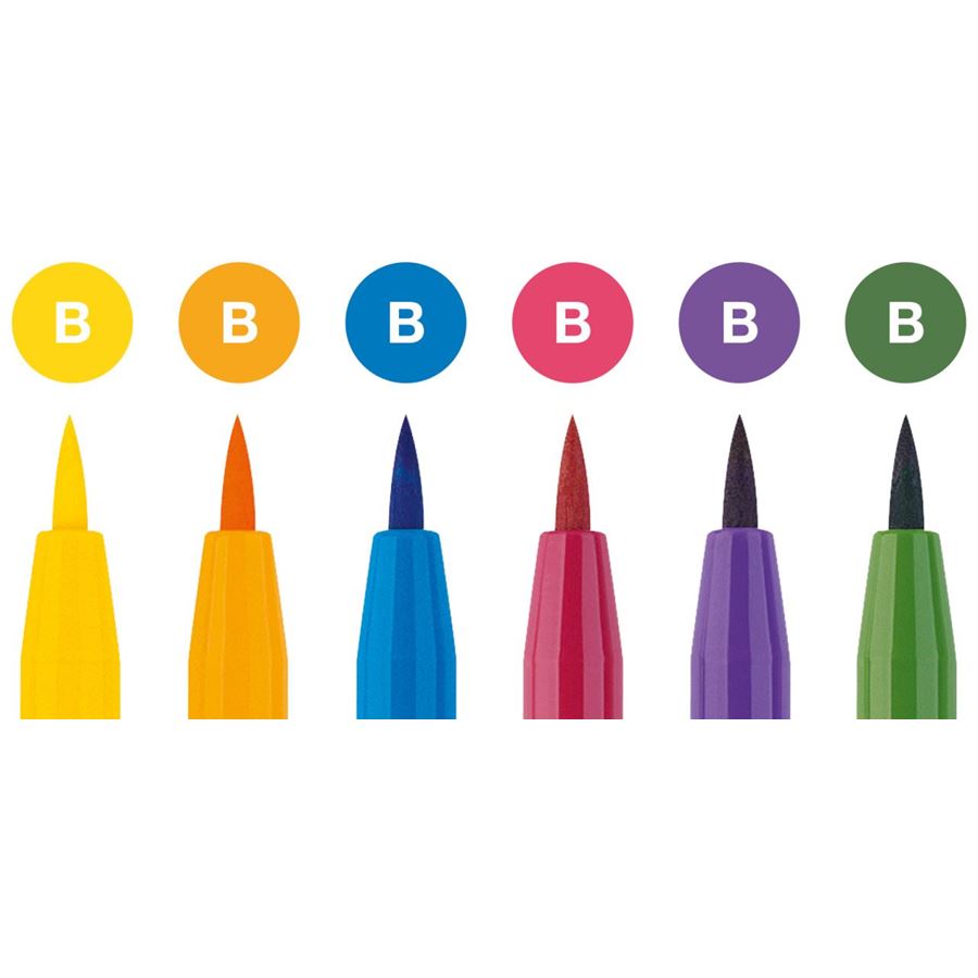 Faber-Castell PITT Artist Brush Pen Set of 6 (Basic Colour) — side view