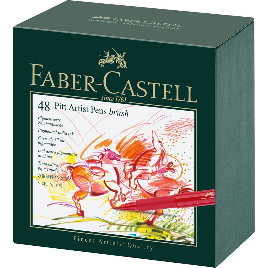 Faber-Castell PITT Artist Brush Pen Studio Box Set of 48 — front view