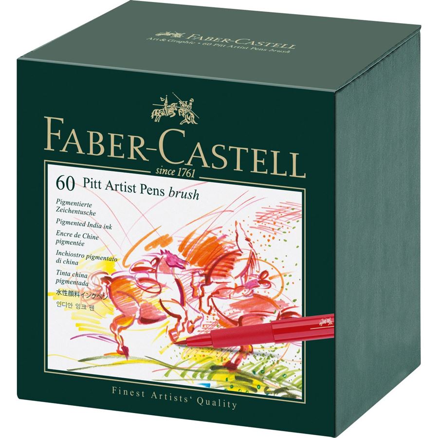 Faber-Castell PITT Artist Brush Pen Studio Box Set of 60 — front view
