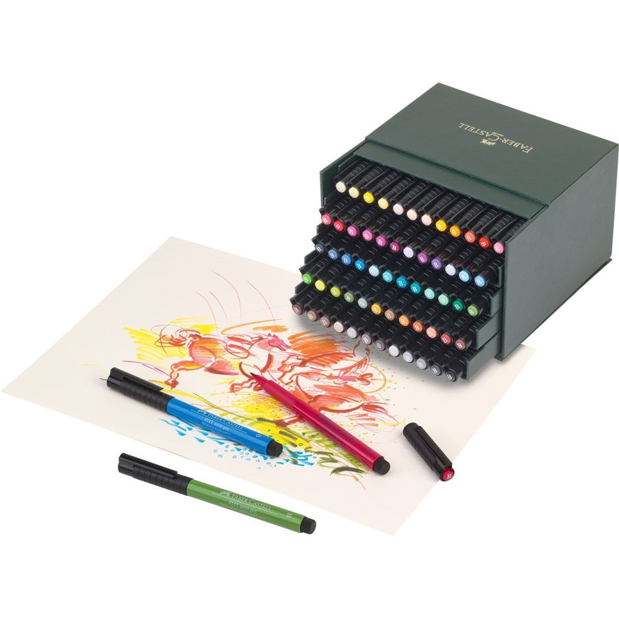 Faber-Castell PITT Artist Brush Pen Studio Box Set of 60 — side view