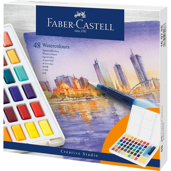 Faber-Castell Watercolours In Pans 48ct Set — front view