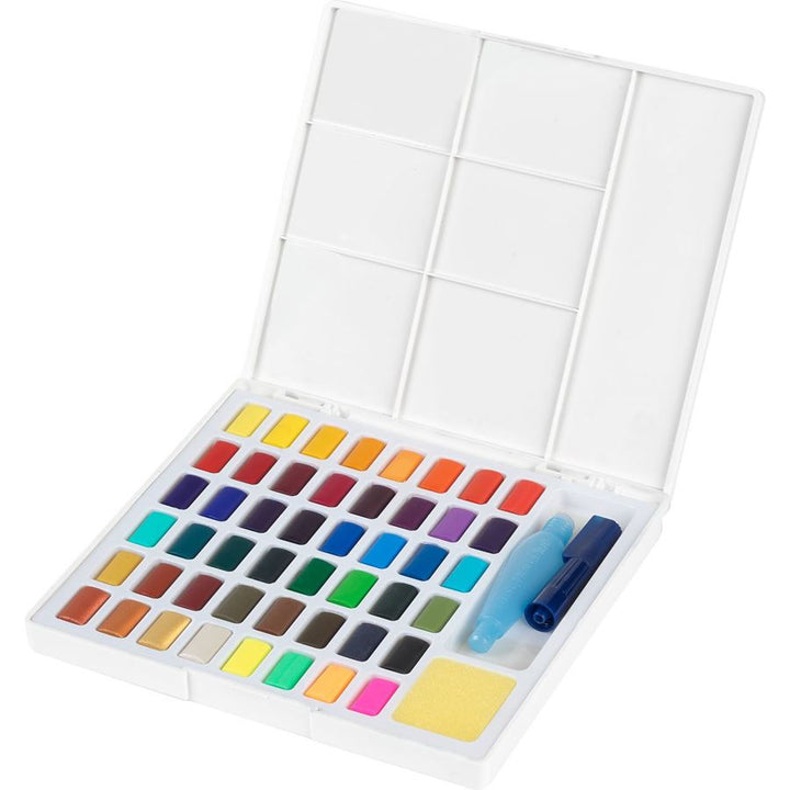 Faber-Castell Watercolours In Pans 48ct Set — side view