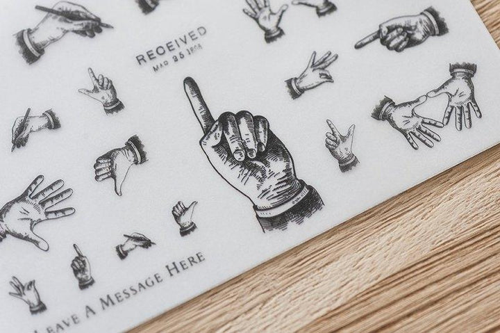 Mu Craft Print-On Sticker Hand Sign &amp; Stamps 018 — side view