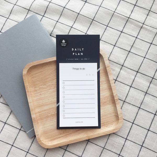 Suatelier Daily Plan Sticky Memo - Black — front view