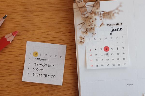 Suatelier Daily Deco Stickers -  Month Long Sticky Memo — detail view