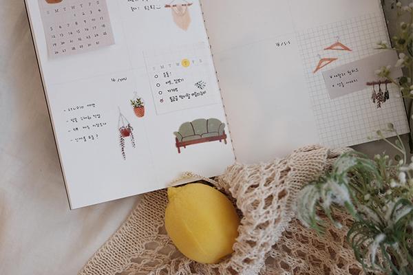 Suatelier Daily Deco Stickers -  Month Long Sticky Memo — with packaging