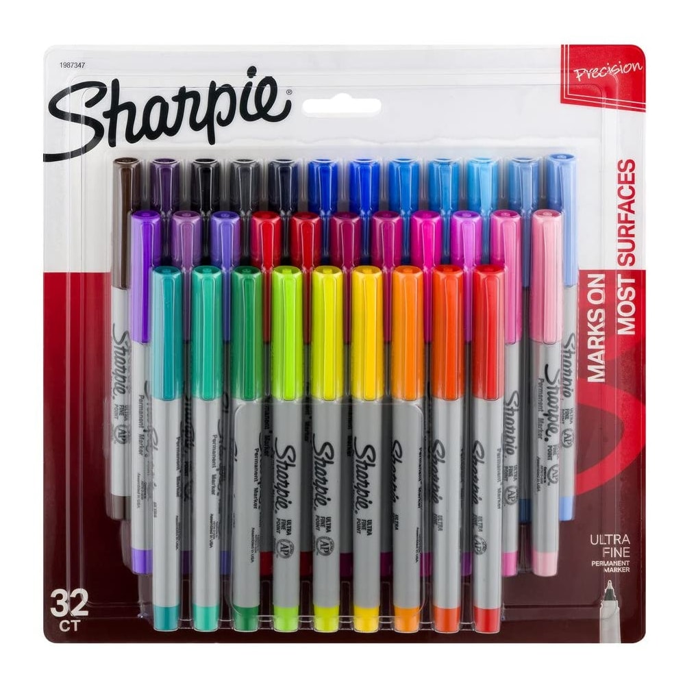 Sharpie Ultra Fine Point Permanent Markers Assorted Set of 32 — front view
