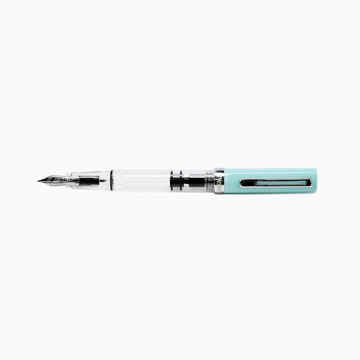 TWSBI ECO-T Fountain Pen Mint Blue — flat lay