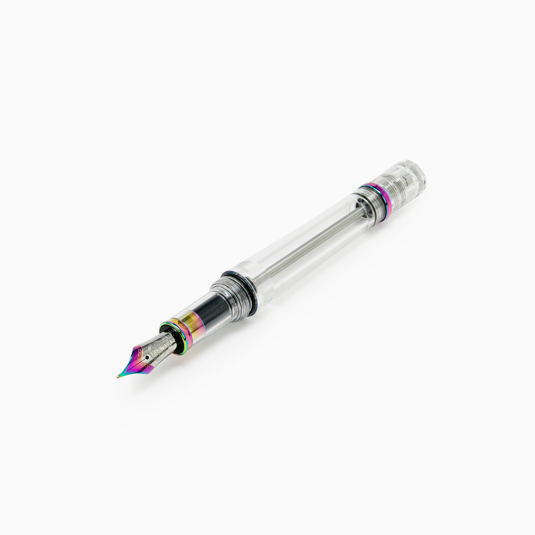 TWSBI VAC 700R Fountain Pen IRIS — flat lay