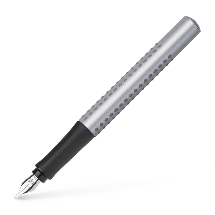 Faber-Castell Grip 2011 Fountain Pen Calligraphy Set Silver — side view