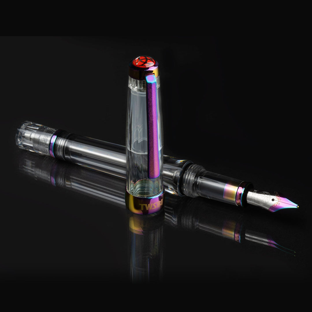 TWSBI VAC 700R Fountain Pen IRIS — flat lay