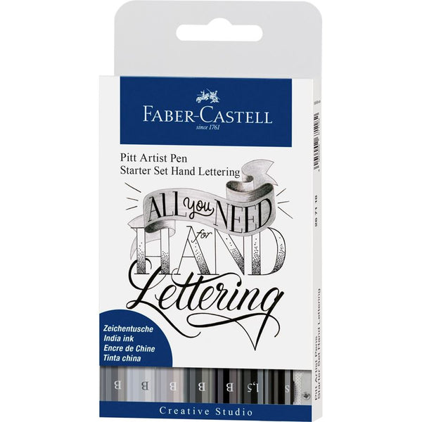 Faber-Castell Pitt Artist Pen Hand Lettering Starter Set of 8 — front view