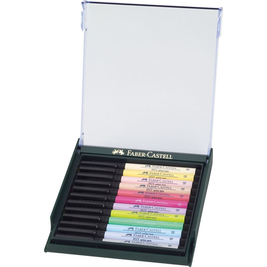 Faber-Castell PITT Artist Brush Pen Set of 12 (Pastel Tones) — side view