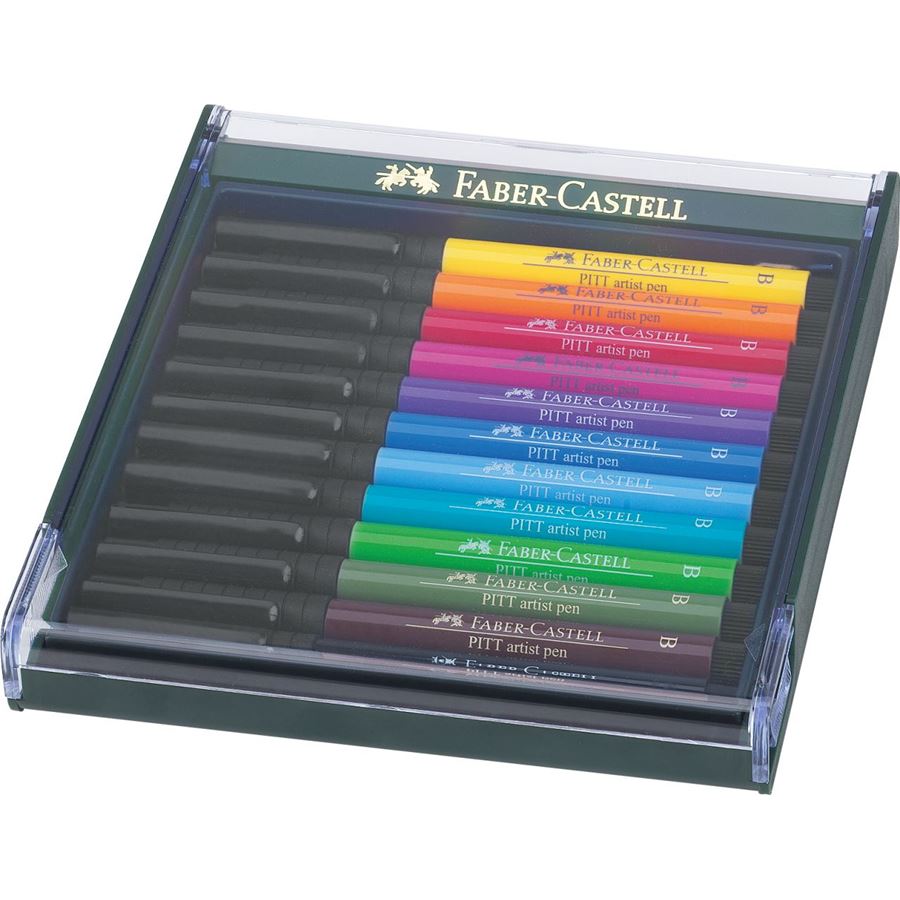 Faber-Castell PITT Artist Brush Pen Set of 12 (Intensive Colour) — front view