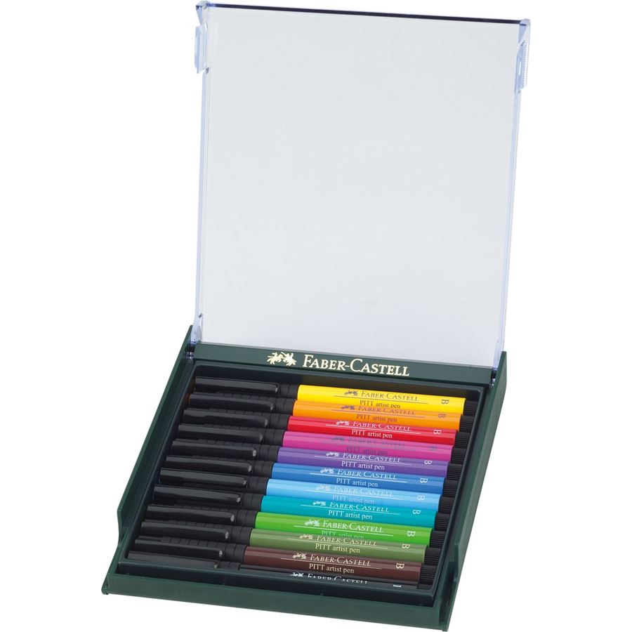 Faber-Castell PITT Artist Brush Pen Set of 12 (Intensive Colour) — side view