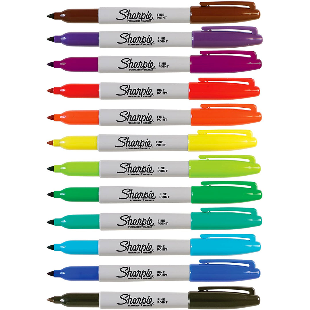 Sharpie Fine Point Permanent Markers Assorted Set of 12 — side view