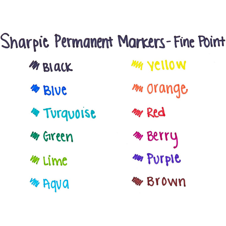 Sharpie Fine Point Permanent Markers Assorted Set of 12 — with packaging