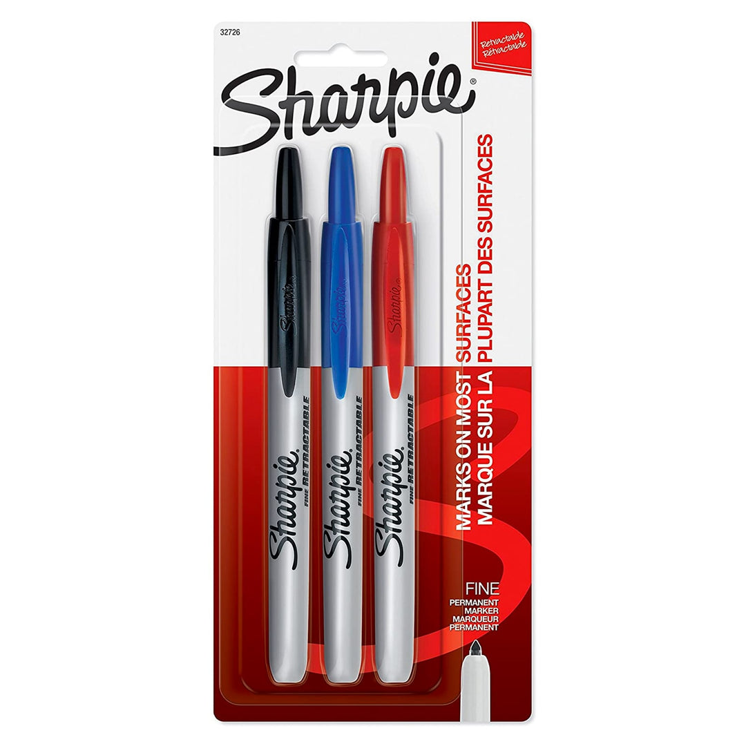 Sharpie Retractable Permanent Marker Set of 3 (Assorted) — front view