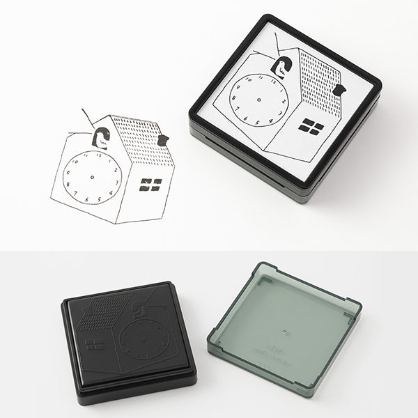 Midori Paintable Stamp Pre-inked Clock — detail view