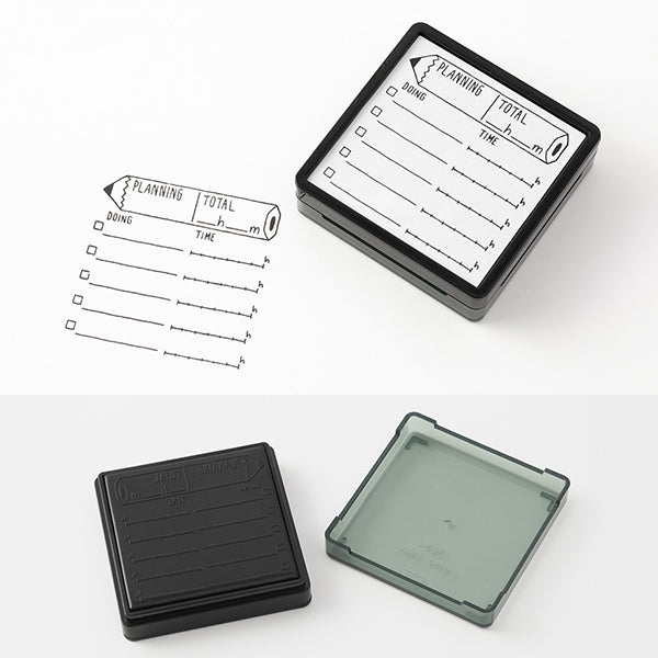 Midori Paintable Stamp Pre-inked Planning — detail view