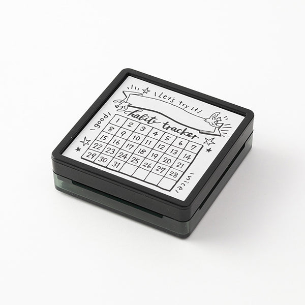 Midori Paintable Stamp Pre-inked habit tracker — side view