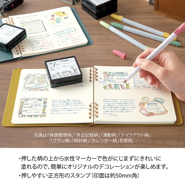Midori Paintable Stamp Pre-inked Take-out — angle view