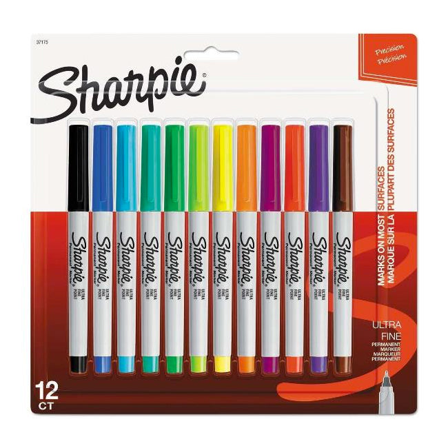 Sharpie Ultra Fine Point Permanent Markers Assorted Set of 12 — front view