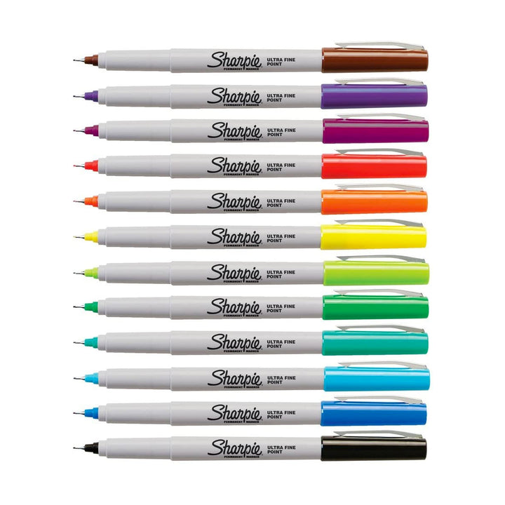Sharpie Ultra Fine Point Permanent Markers Assorted Set of 12 — side view