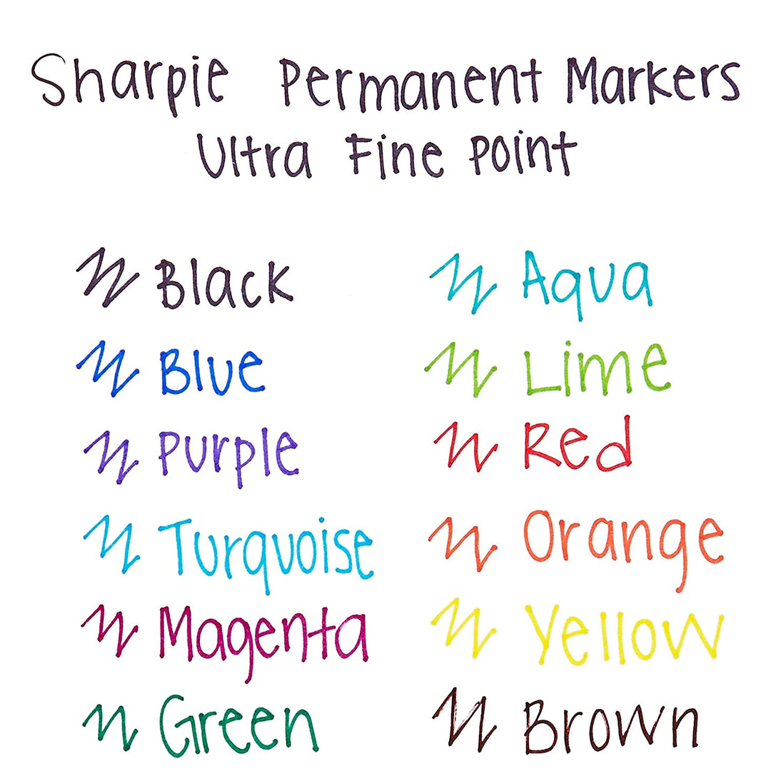 Sharpie Ultra Fine Point Permanent Markers Assorted Set of 12 — with packaging