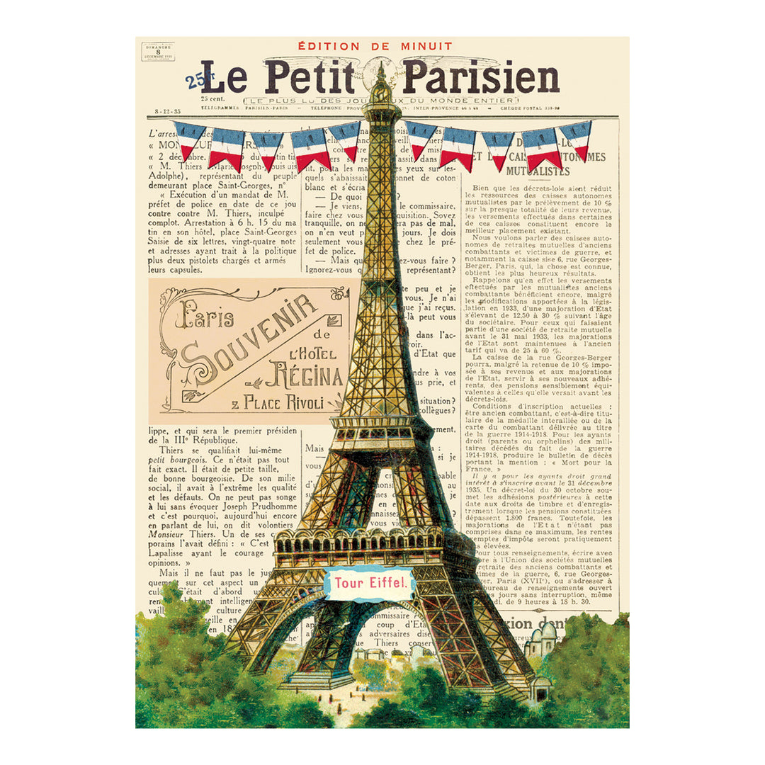 Cavallini Wrapping Paper Eiffel Tower 3 — front view