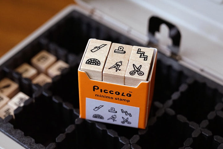 Plain Stationery Minimo Stamp Set - Ruler and knife — flat lay