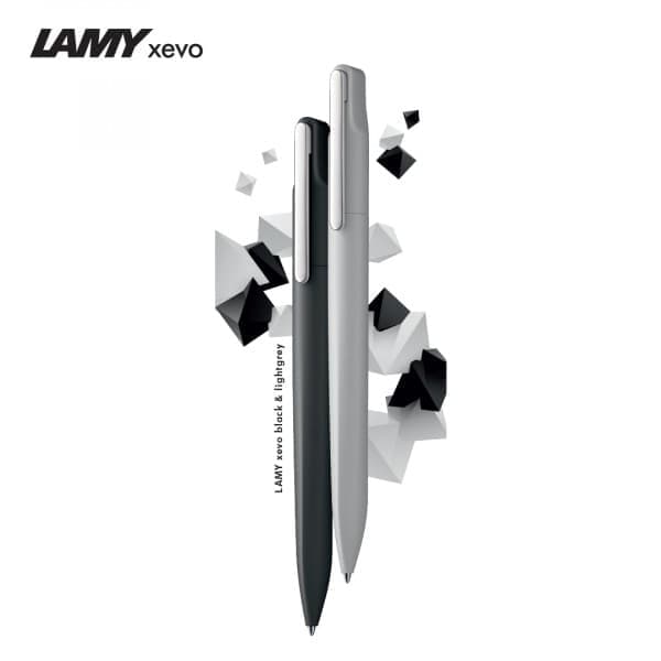 Lamy Xevo Ballpoint Pen Light Grey — flat lay