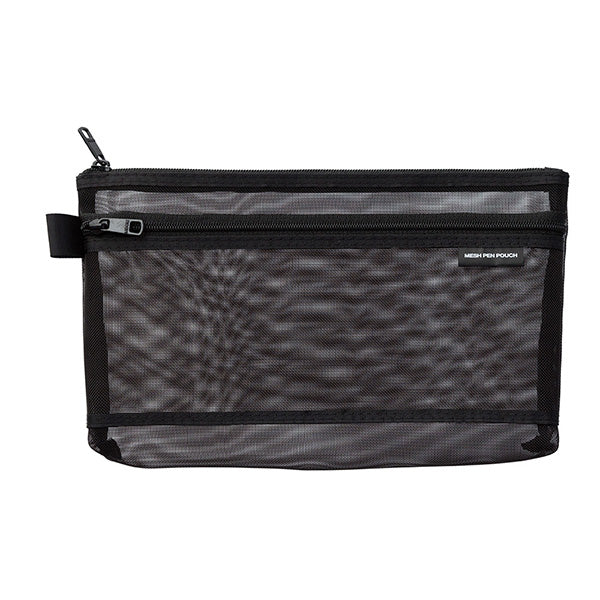 Midori Mesh Pen Pouch Black A — front view