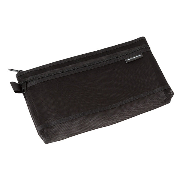 Midori Mesh Pen Pouch Black A — side view