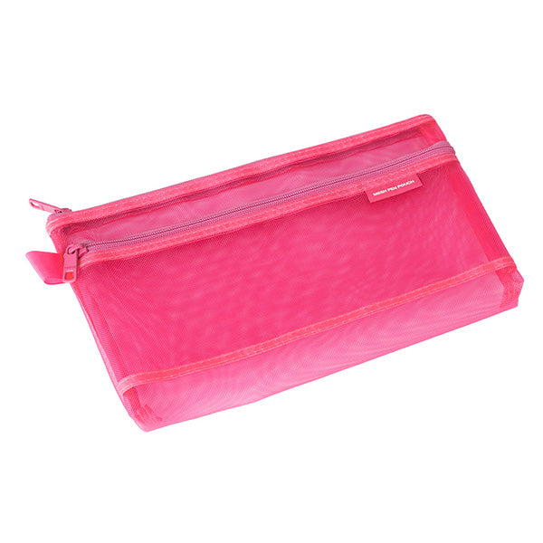 Midori CL Mesh Pen Pouch Pink — side view