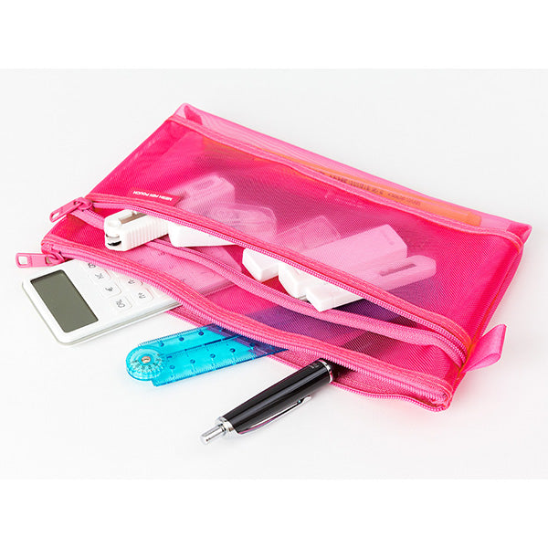 Midori CL Mesh Pen Pouch Pink — detail view