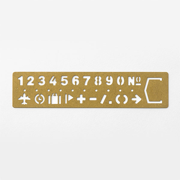 TRAVELER'S COMPANY Brass Template Bookmark Number — front view