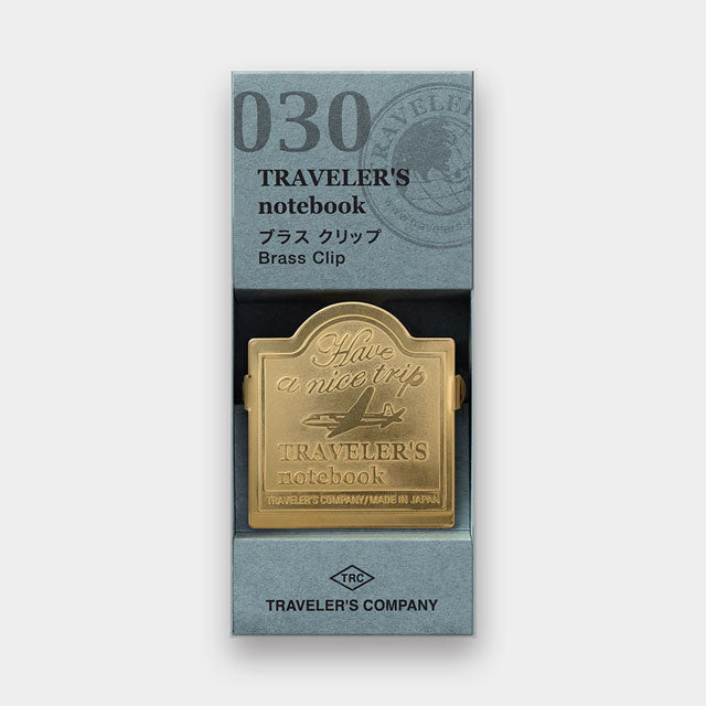 TRAVELER'S notebook Brass Clip - Airplane Pattern — front view