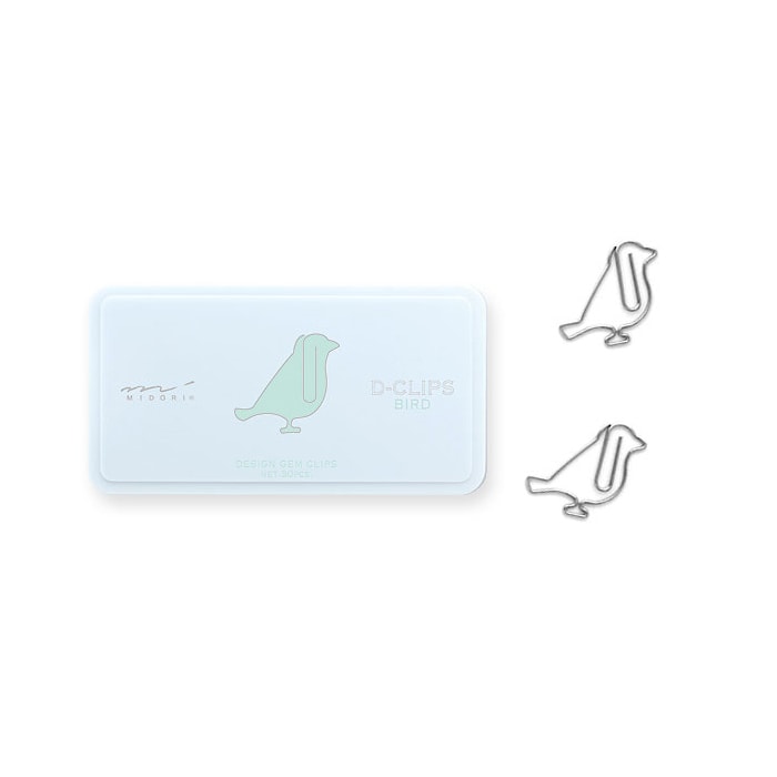 Midori D-Clips Paper Clip Bird — front view