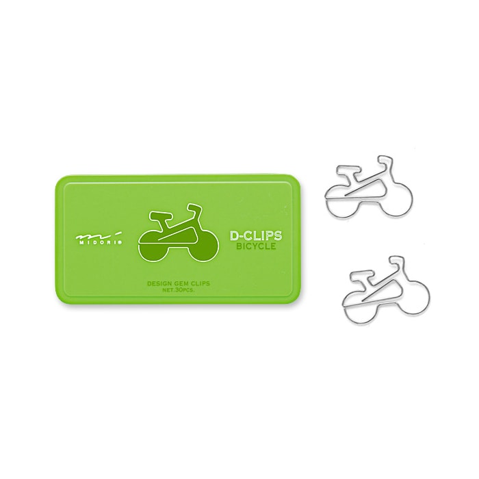 Midori D-Clips Paper Clip Bicycle — front view