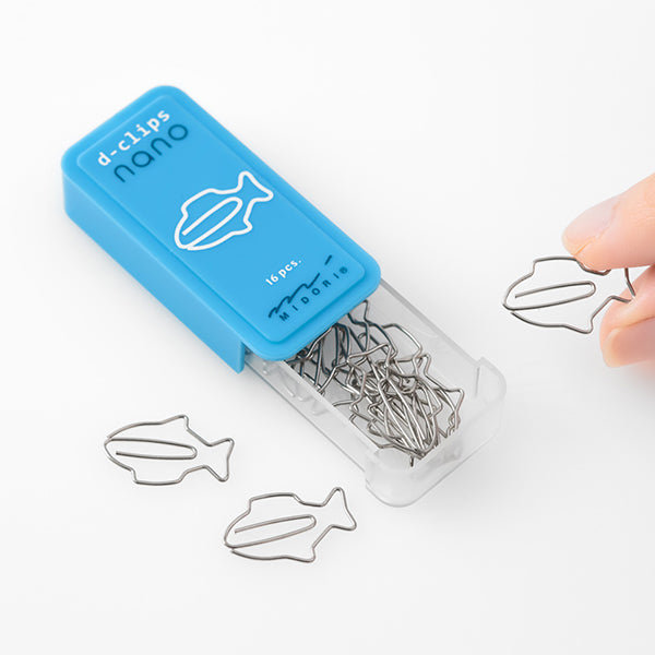Midori D-Clips Nano Fish — with packaging