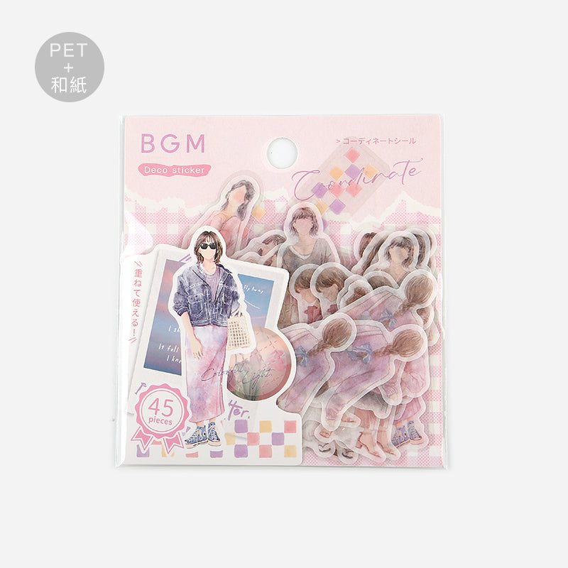 BGM Person Watercolor Pink Coordinating Sticker Seal — front view