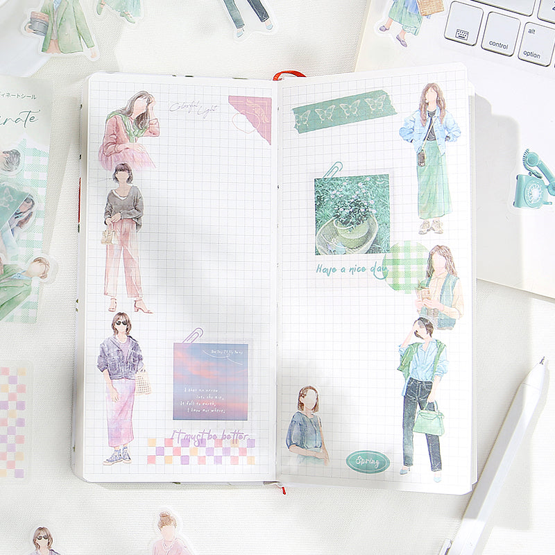 BGM Person Watercolor Pink Coordinating Sticker Seal — with packaging