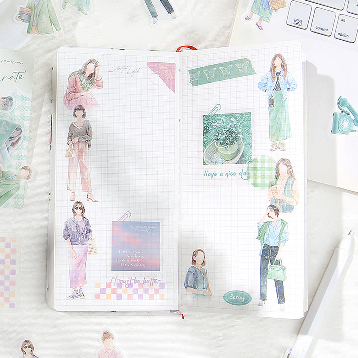 BGM Person Watercolor Pink Coordinating Sticker Seal — with packaging