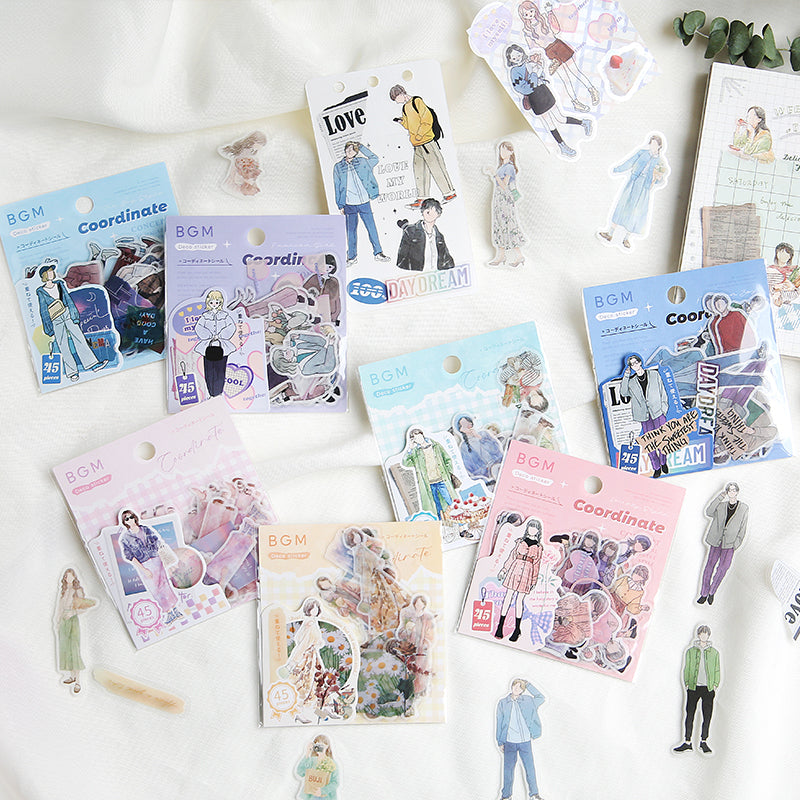 BGM Person Watercolor Pink Coordinating Sticker Seal — in use