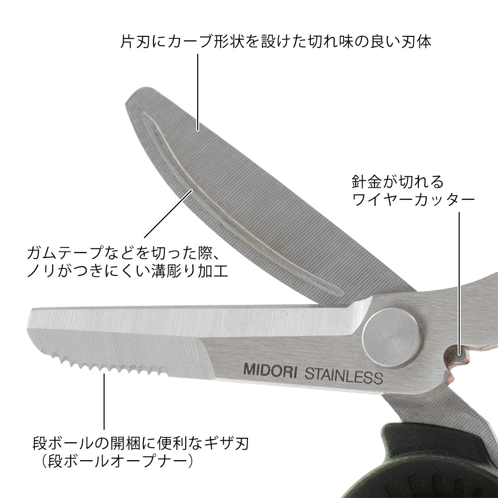 Midori Portable Multi-Scissors Black — with packaging