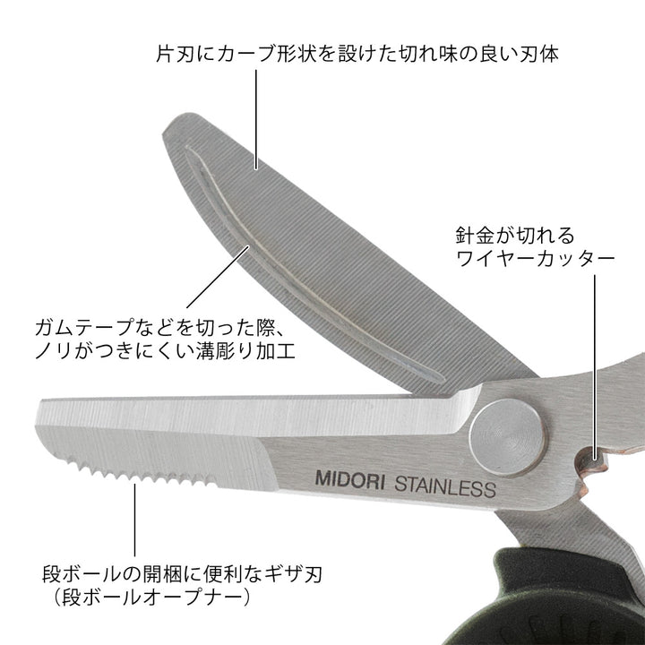 Midori Portable Multi-Scissors Black — with packaging