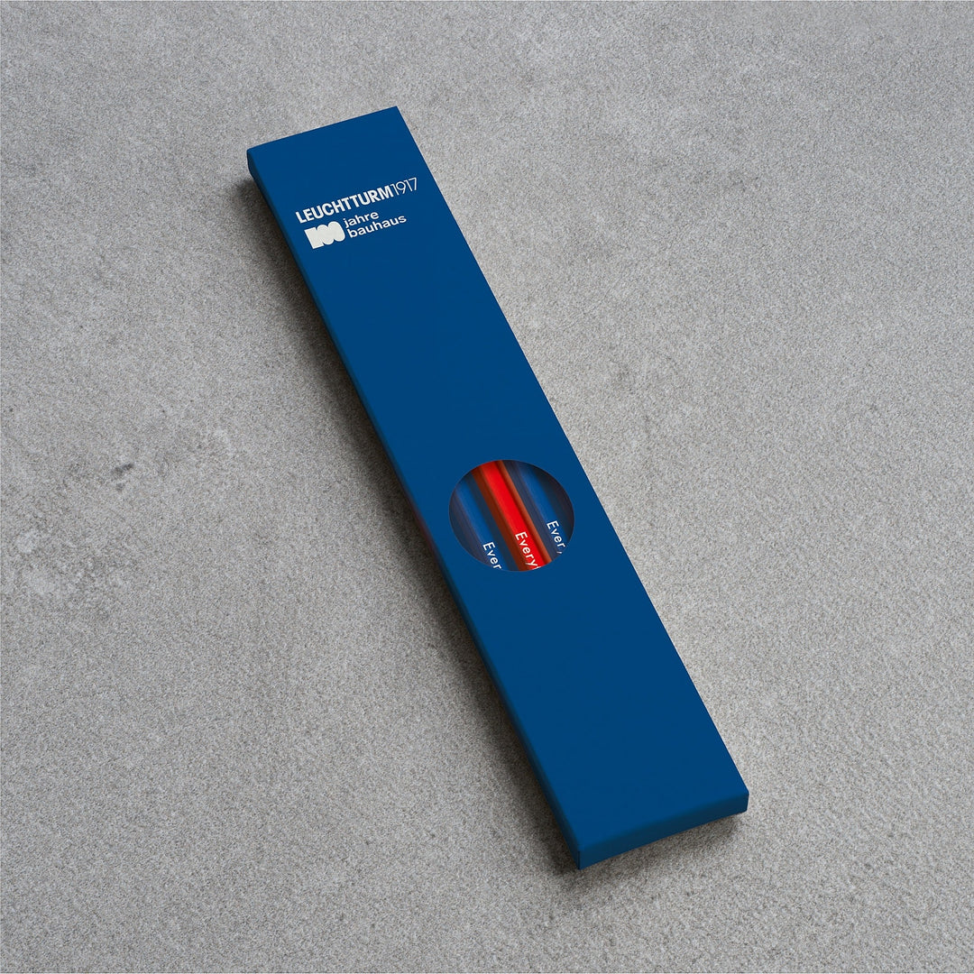 Leuchtturm1917 Bauhaus 100 Pencil Assorted Unit (4xRoyal Blue, 1xRed) — capped